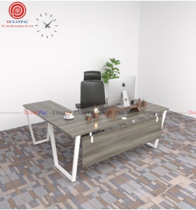 Bàn Quản Lý Trapezoid Concept Chân Sắt Hộp Sơn Tĩnh Điện.