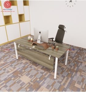 Bàn Nhân Viên U Concept Có Tấm Chắn Chân Sắt Hộp Sơn Tĩnh Điện.