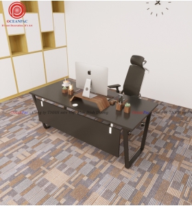 Bàn Nhân Viên Trap 1 Concept Có Tấm Chắn Chân Sắt Hộp Sơn Tĩnh Điện.