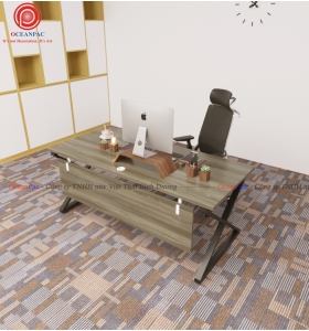 Bàn Nhân Viên X Concept Có Tấm Chắn Chân Sắt Hộp Sơn Tĩnh Điện.