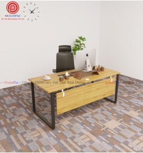 Bàn Nhân Viên REC Concept Có Tấm Chắn Chân Sắt Hộp Sơn Tĩnh Điện.