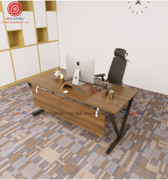 Bàn Nhân Viên V Concept Có Tấm Chắn Chân Sắt Hộp Sơn Tĩnh Điện.