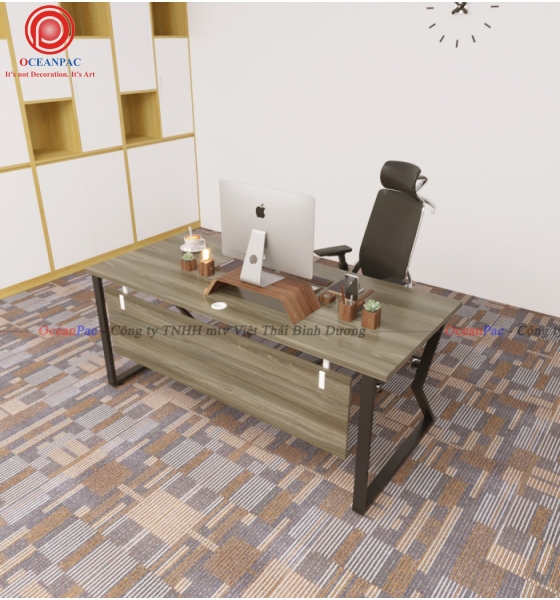 Bàn Nhân Viên M Concept Có Tấm Chắn Chân Sắt Hộp Sơn Tĩnh Điện.