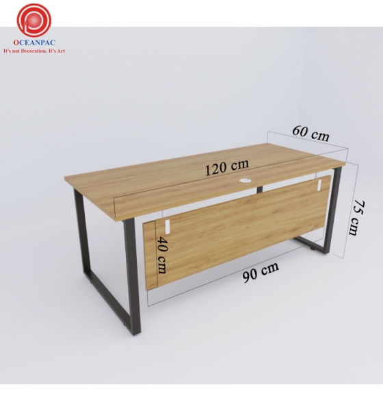 Bàn Nhân Viên U Concept Có Tấm Chắn Chân Sắt Hộp Sơn Tĩnh Điện.