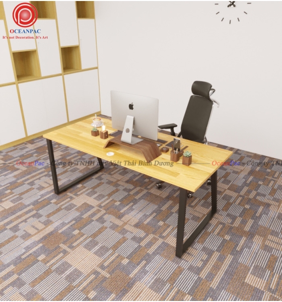 Bàn Nhân Viên Trapezoid 2 Concept Chân Sắt Hộp Sơn Tĩnh Điện.