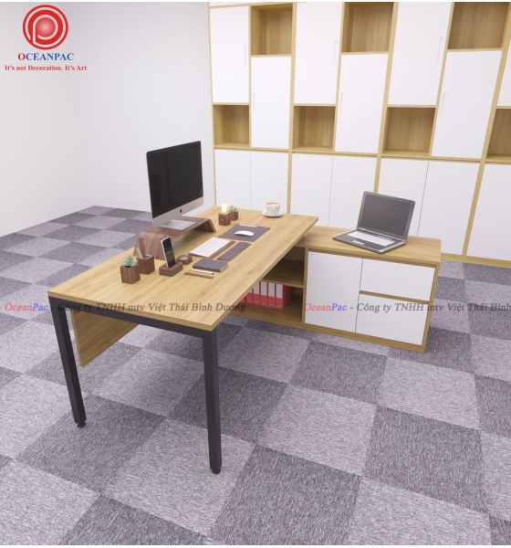 Bàn Giám Đốc U Concept Chân Sắt Hộp Sơn Tĩnh Điện.