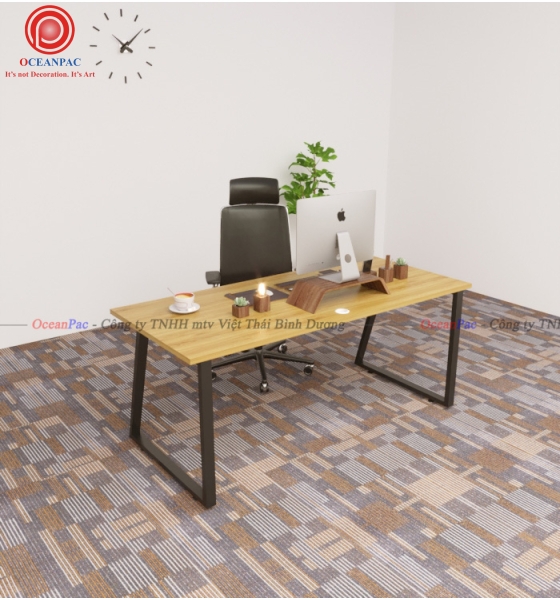 Bàn Nhân Viên Trapezoid 2 Concept Chân Sắt Hộp Sơn Tĩnh Điện.