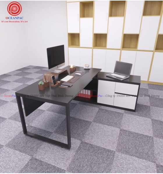 Bàn Giám Đốc Rec concept Chân Sắt Hộp Sơn Tĩnh Điện.