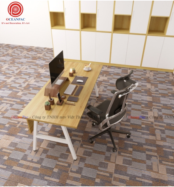 Bàn Nhân Viên A concept Có Tấm Chắn Chân Chữ A Sắt Hộp Sơn Tĩnh Điện