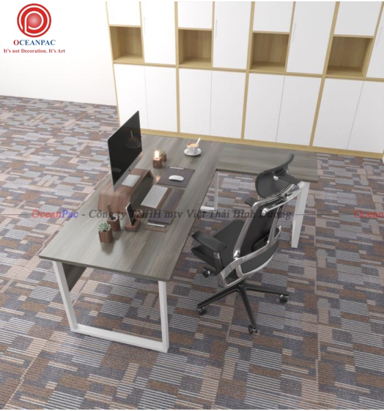 Bàn Quản Lý Rectangle Concept Chân Vuông Sắt Hộp Sơn Tĩnh Điện.