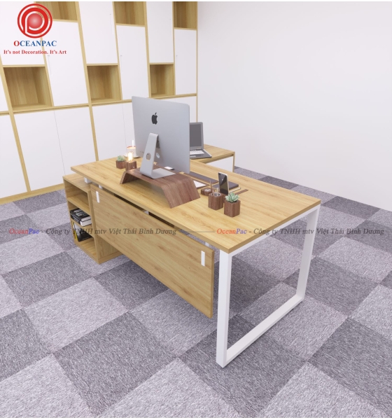 Bàn Giám Đốc Rec concept Chân Sắt Hộp Sơn Tĩnh Điện.