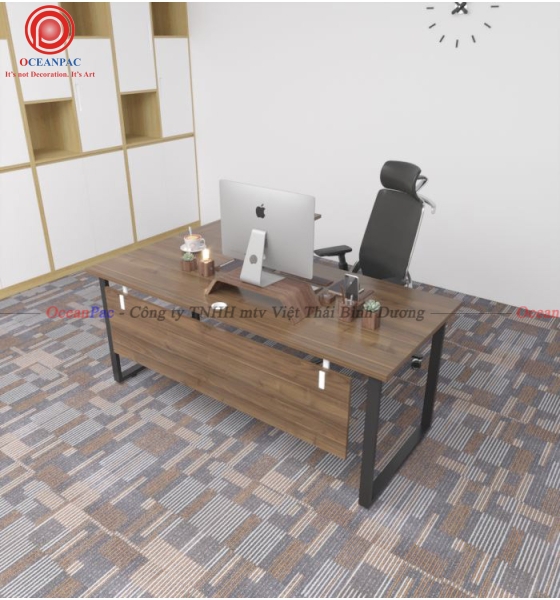 Bàn Quản Lý Rectangle Concept Chân Vuông Sắt Hộp Sơn Tĩnh Điện.