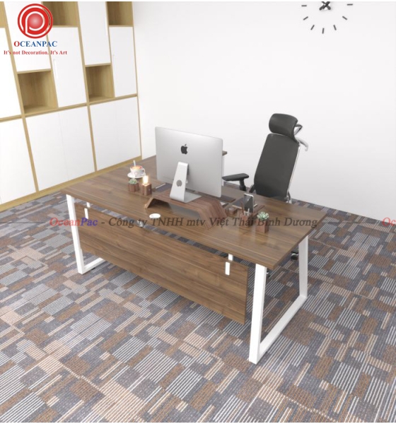 Bàn Quản Lý Trapezoid 2 Concept Chân Sắt Hộp Sơn Tĩnh Điện.