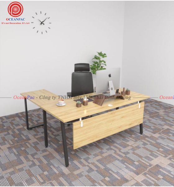 Bàn Quản Lý Aton Concept Chân Chéo Sắt Hộp Sơn Tĩnh Điện.