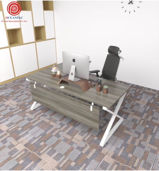 Bàn Quản Lý X Concept Chân Chữ X Sắt Hộp Sơn Tĩnh Điện