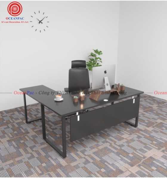 Bàn Quản Lý Rectangle Concept Chân Vuông Sắt Hộp Sơn Tĩnh Điện.