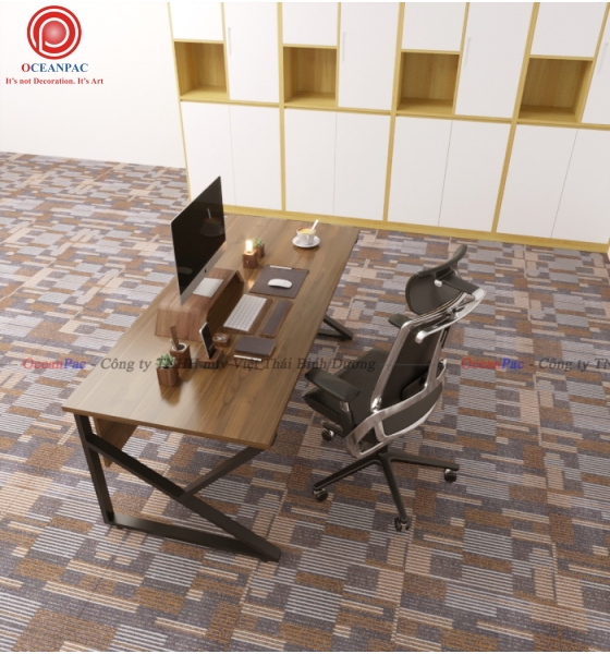 Bàn Nhân Viên K Concept Có Tấm Chắn Chân Sắt Hộp Sơn Tĩnh Điện