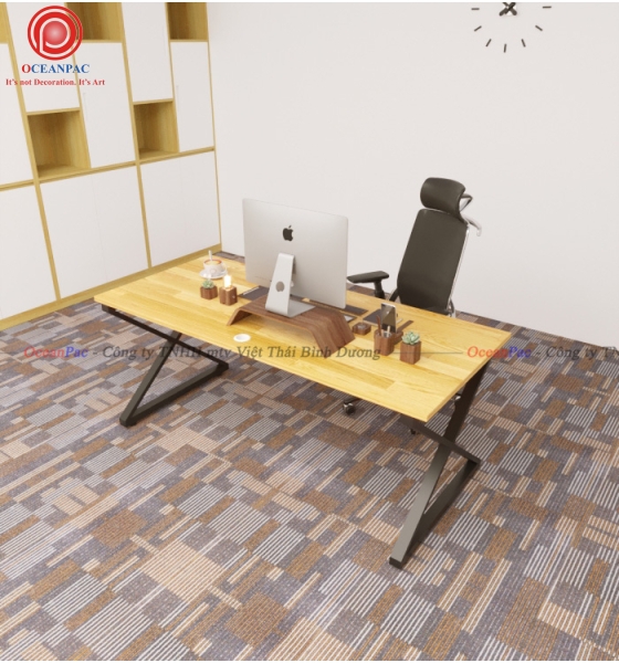 Bàn Nhân Viên X Concept Chân Sắt Hộp Sơn Tĩnh Điện.