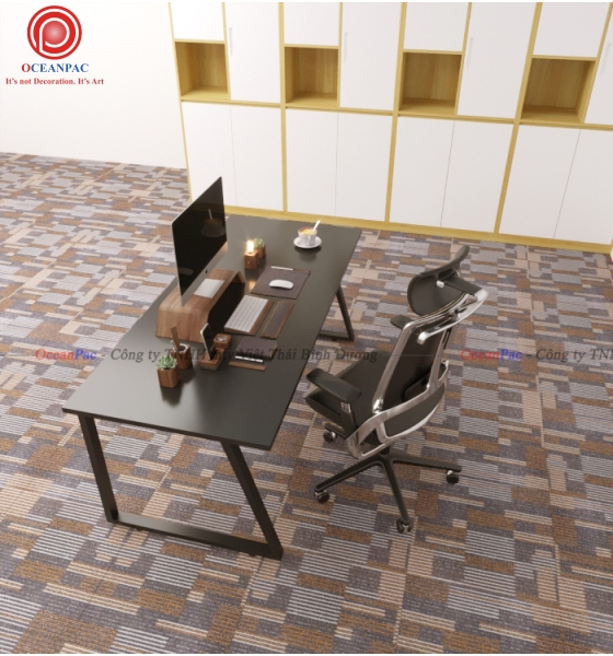 Bàn Nhân Viên Trapezoid 2 Concept Chân Sắt Hộp Sơn Tĩnh Điện.