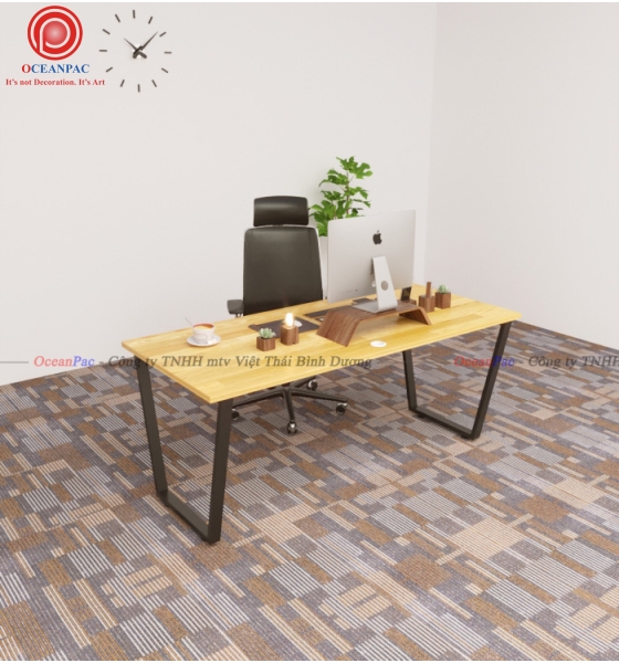 Bàn Nhân Viên Trapezoid 1 Concept Chân Sắt Hộp Sơn Tĩnh Điện.