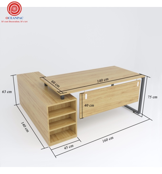 Bàn Giám Đốc Rec concept Chân Sắt Hộp Sơn Tĩnh Điện.