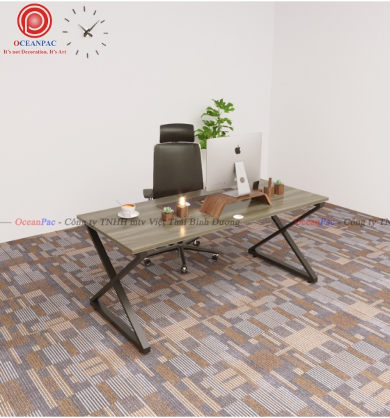 Bàn Nhân Viên X Concept   Chân Sắt Hộp Sơn Tĩnh Điện.