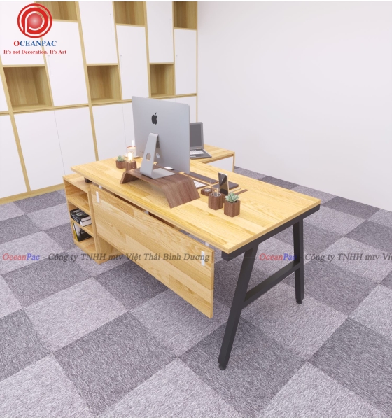 Bàn Giám Đốc A Concept Chân Sắt Hộp Sơn Tĩnh Điện. 