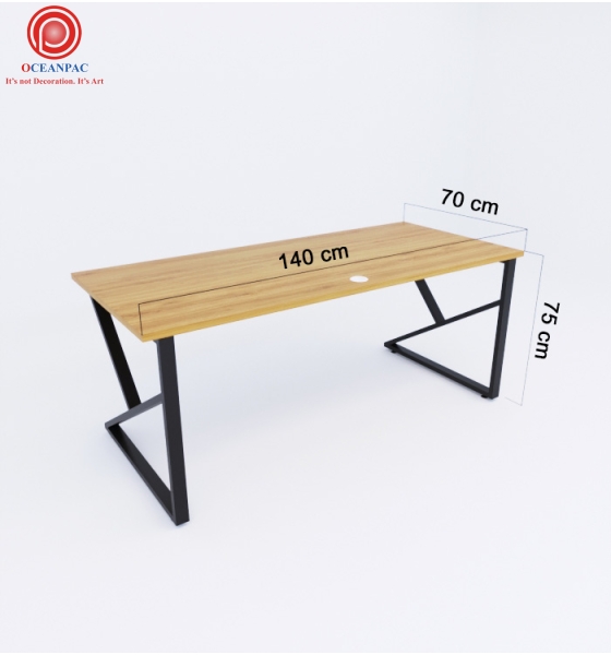 Bàn Nhân Viên Trapezoid 2 Concept   Chân Sắt Hộp Sơn Tĩnh Điện. 