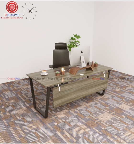 Bàn Nhân Viên Trap 1 Concept  Có Tấm Chắn Chân Sắt Hộp Sơn Tĩnh Điện.