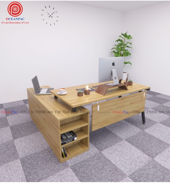 Bàn Giám Đốc A Concept Chân Sắt Hộp Sơn Tĩnh Điện. 