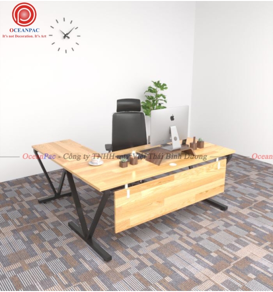Bàn Quản Lý V Concept Chân Chữ V Sắt Hộp Sơn Tĩnh Điện.