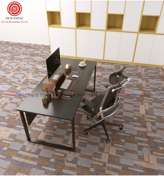 Bàn Nhân Viên REC Concept  Có Tấm Chắn Chân Sắt Hộp Sơn Tĩnh Điện. 