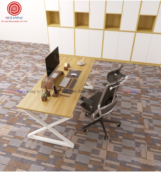 Bàn Nhân Viên X Concept   Chân Sắt Hộp Sơn Tĩnh Điện.