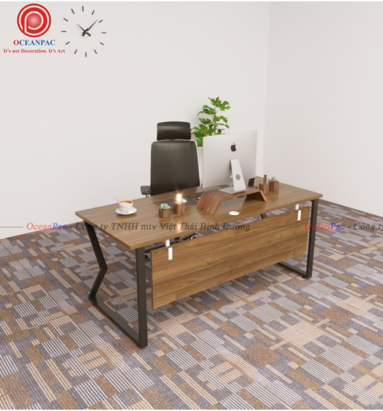 Bàn Nhân Viên M Concept  Có Tấm Chắn Chân Sắt Hộp Sơn Tĩnh Điện.