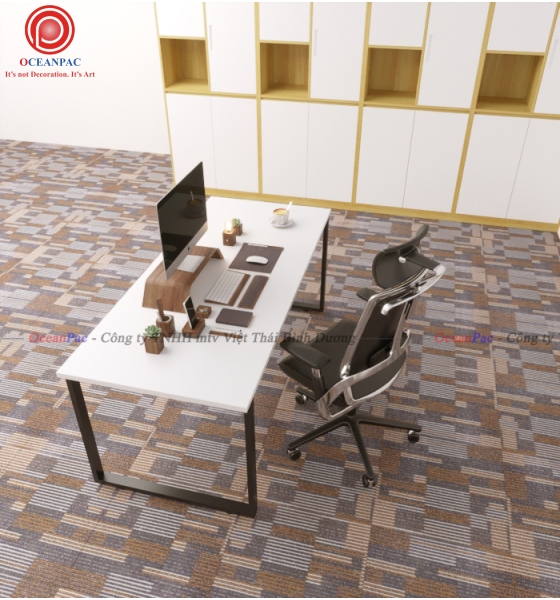 Bàn Nhân Viên Rectangle Concept   Chân Sắt Hộp Sơn Tĩnh Điện.