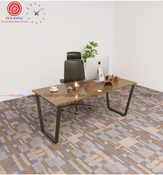 Bàn Nhân Viên Trapezoid 1 Concept   Chân Sắt Hộp Sơn Tĩnh Điện.  