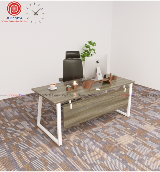 Bàn Nhân Viên Trap 2 Concept  Có Tấm Chắn Chân Sắt Hộp Sơn Tĩnh Điện. 