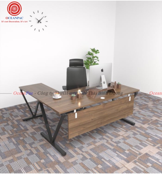 Bàn Quản Lý V Concept Chân Chữ V Sắt Hộp Sơn Tĩnh Điện.